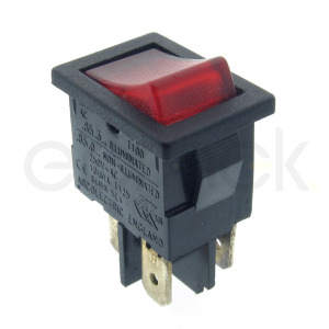 rocker switch pin a vac red xmm